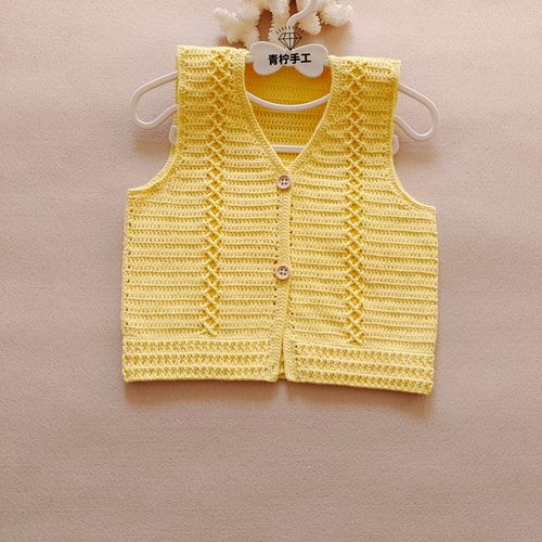九色鹿钩织宝宝纯棉线手工编织宝宝线背心教程钩针婴儿马甲材料线