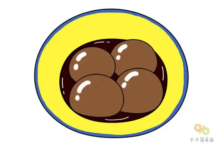 湖南美食糖油粑粑简笔画