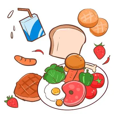 营养餐早餐卡通营养美食健康饮食瘦身png素材