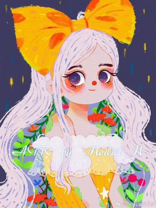 温馨治愈的可爱小女孩|插画师meilili  少儿美术课程超话#遇见艺术