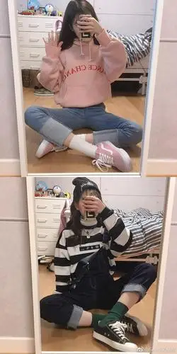 ins搭配look |初春chic 韩国小清新 衣服搭配 学生妹穿搭必备 运动风