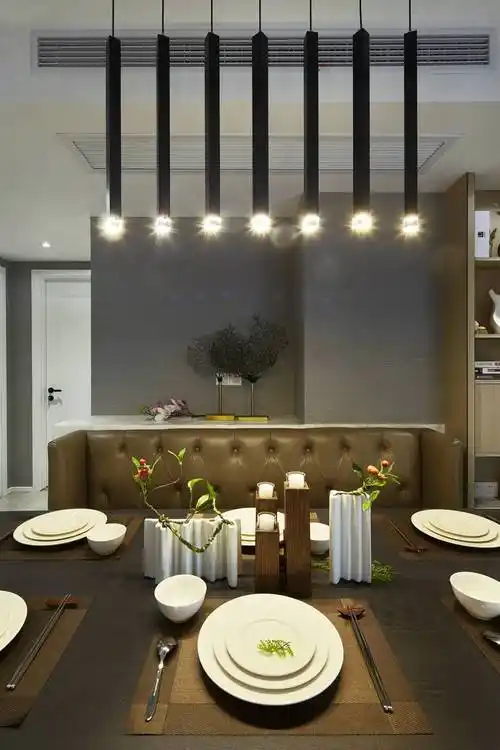 150㎡现代中式装修餐厅吊灯设计