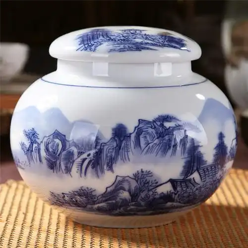 guan chang jingdezhen authentic ceramic tea caddy