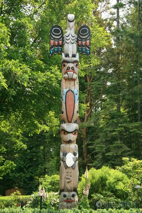 图腾柱-宝翠花园, 维多利亚,不列颠哥伦比亚省加拿大