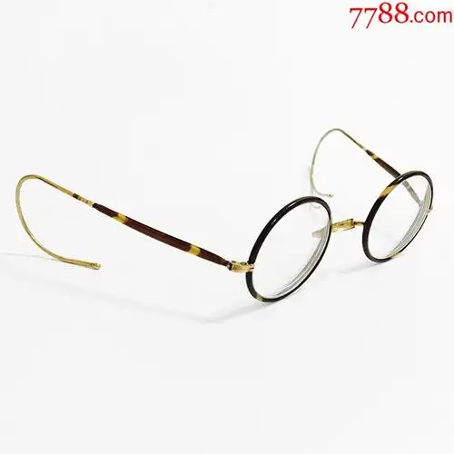 西洋古董/英国古董包金眼镜/1930年民国小圆框文艺气质/金丝复古