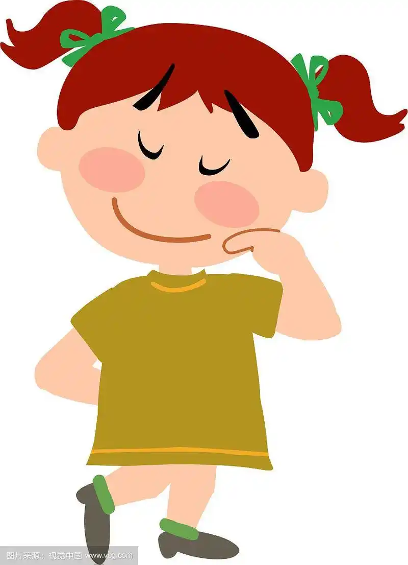 卡通人物的一个害羞的女孩