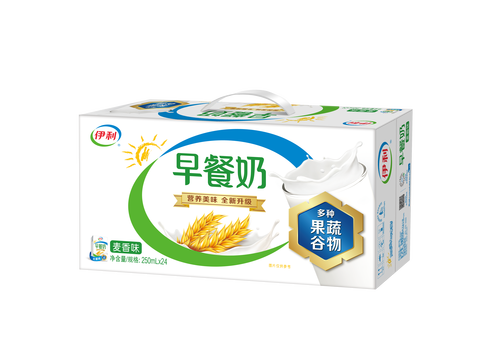 5月伊利早餐奶麦香核桃味250ml*24盒整箱批特价营养饮品早餐牛奶