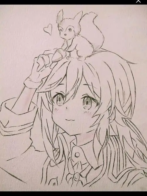 可爱的铅笔画头像