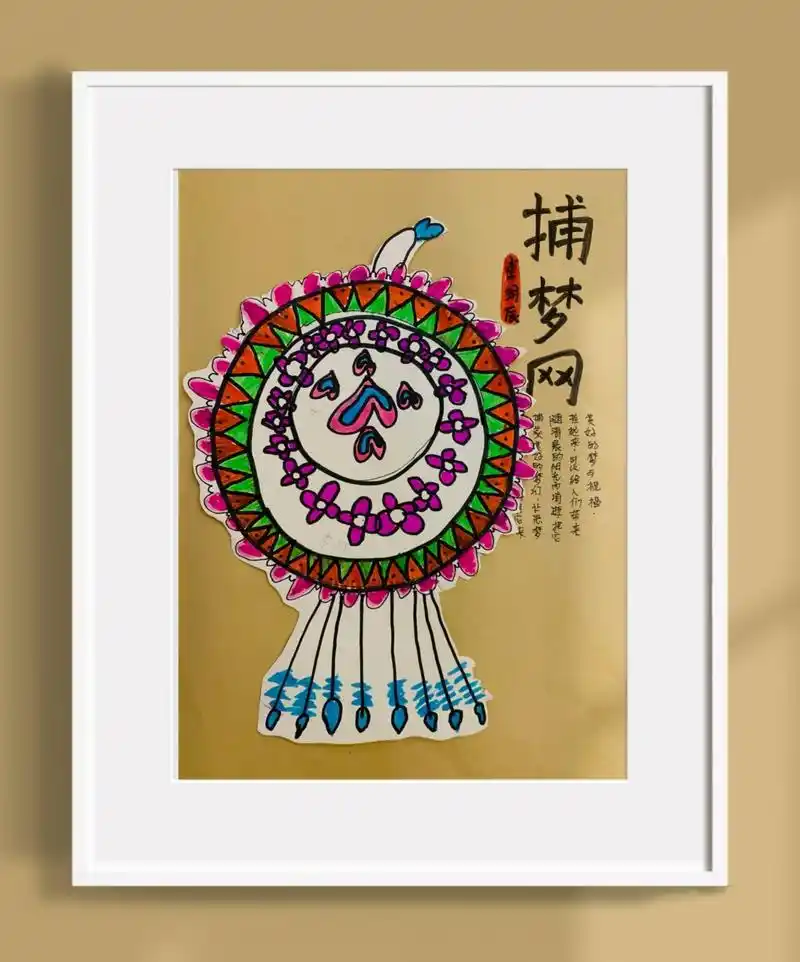 大班美术《捕梦网》 课程来源:捕梦网源自18世纪,印第安人会用它来