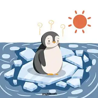 i>手 /i> i>绘 /i> i>冰 /i> i>川 /i>融化企鹅元素