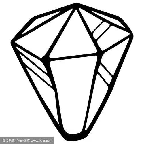 矢量线晶体孤立在白色背景