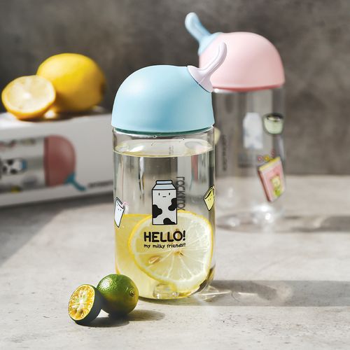 乐扣乐扣水杯女夏季高颜值tritan塑料小容量软萌可爱便携学生杯子