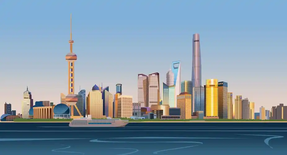 建筑摩天大楼风光插画 - moichdo - 原创作品 - 视觉中国(爱视觉)