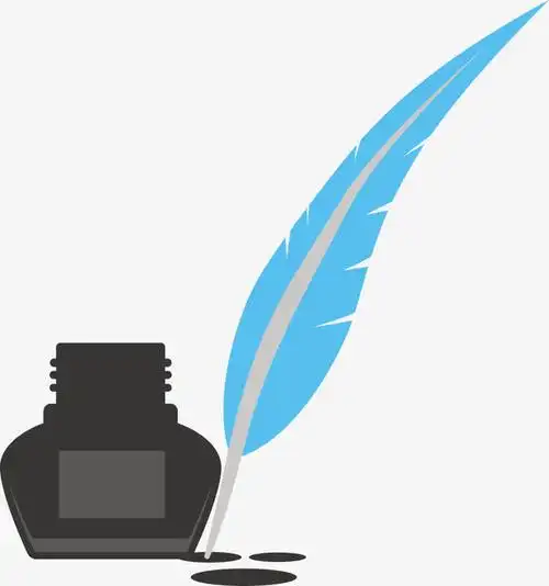 蓝色羽毛矢量墨水