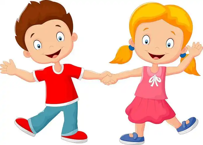 卡通,小,儿童,握手,矢量,插画_高清图片_全景视觉