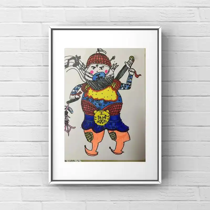 孩子们心中的门神"#爱画画的孩子 #画室日常 #少儿美术教 - 抖音