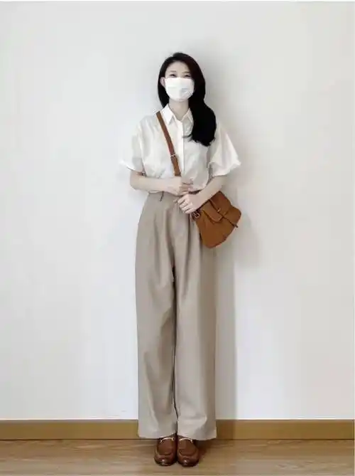 夏天穿阔腿裤搭配什么上衣和鞋子好看_look_白色_身材