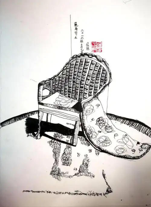 日晚4:20-6:50东校区国际动漫提高班《藤椅写生》