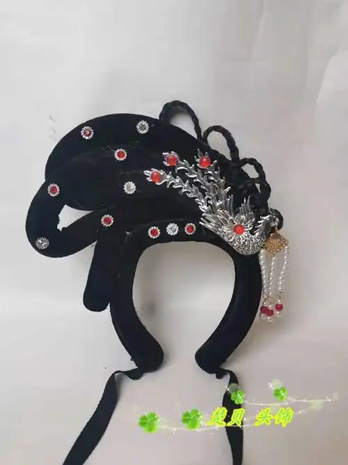 戏剧戏曲小姐头饰古装假发越剧花旦黄梅戏小旦红娘丫鬟仙女头套