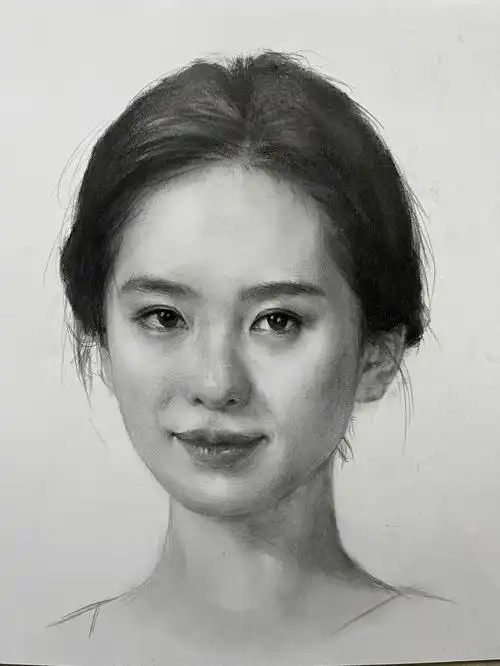 两个小时完成光线原因 画面拍出来有些暗#零基础学画画  #刘诗诗#素描