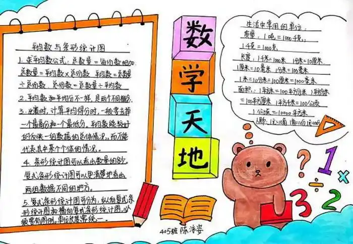 1～6年级数学手抄报图片(精选10张)