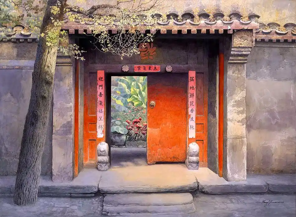 水彩画:中国画家黄有维笔下的老北京,太美了