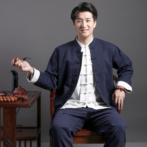 唐装男中国风男装春秋民国中山装汉服复古套装民族服装