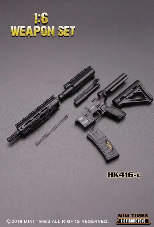 1:6兵人模型配件 玩具 mini hk416 模型枪 可拆卸 m4 b款【图片 价格