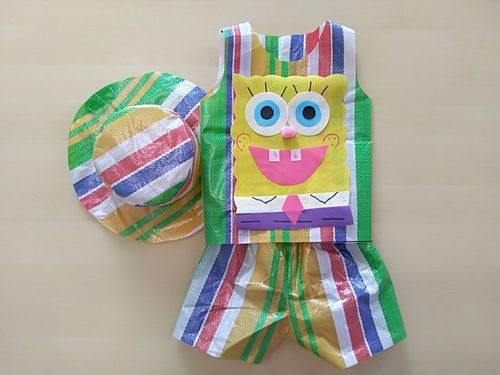 儿童环保衣服男女女孩走秀服装亲子手工diy儿童演出服