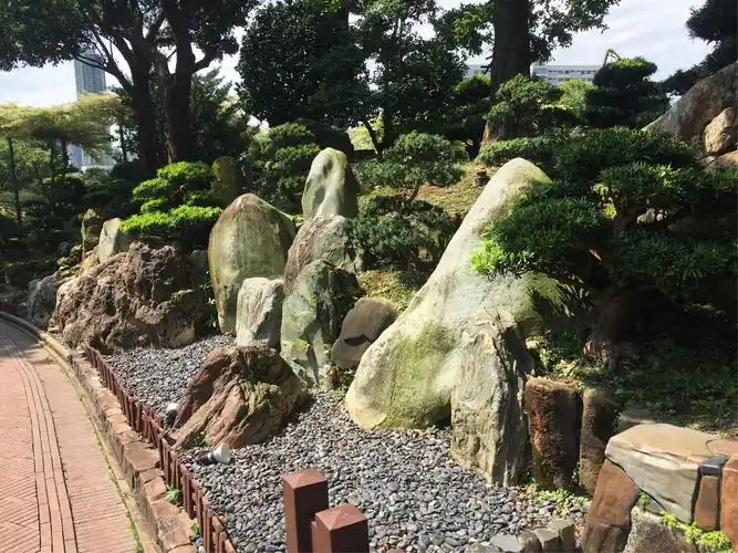 而呆板的石线,僵硬的石头造型在植物的点缀下显得自然随意,富有野趣.