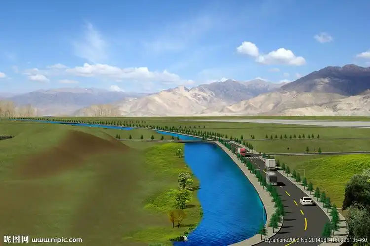 标准二级公路绿化效果图图片