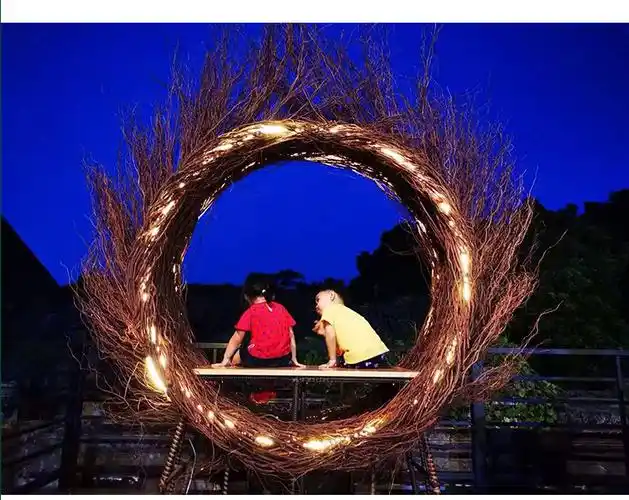 户外网红打卡椅 户外秋千巴厘岛网红打卡鸟巢景区婚纱拍摄室外藤编