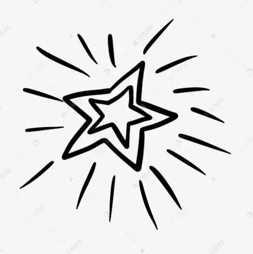 黑白发光的两个星星涂鸦图案素材图片免费下载-千库网