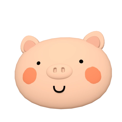 卡通小猪头像c4d图片