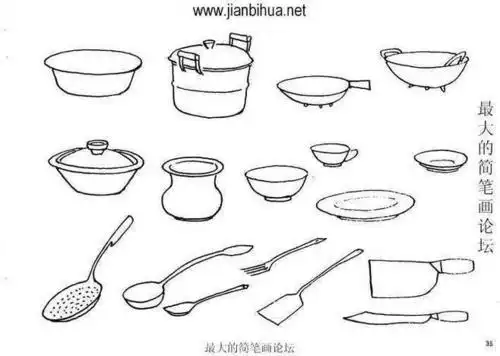 双手送餐具简笔画