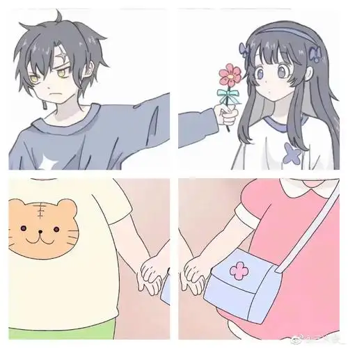 情侣头像无水印#动漫可爱搞怪卡通ins