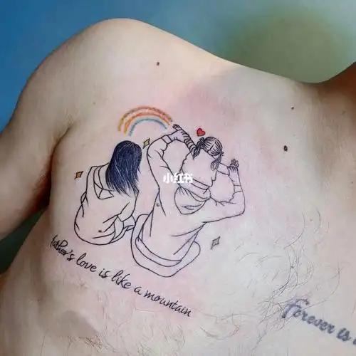 一家三口简笔画清新纹身