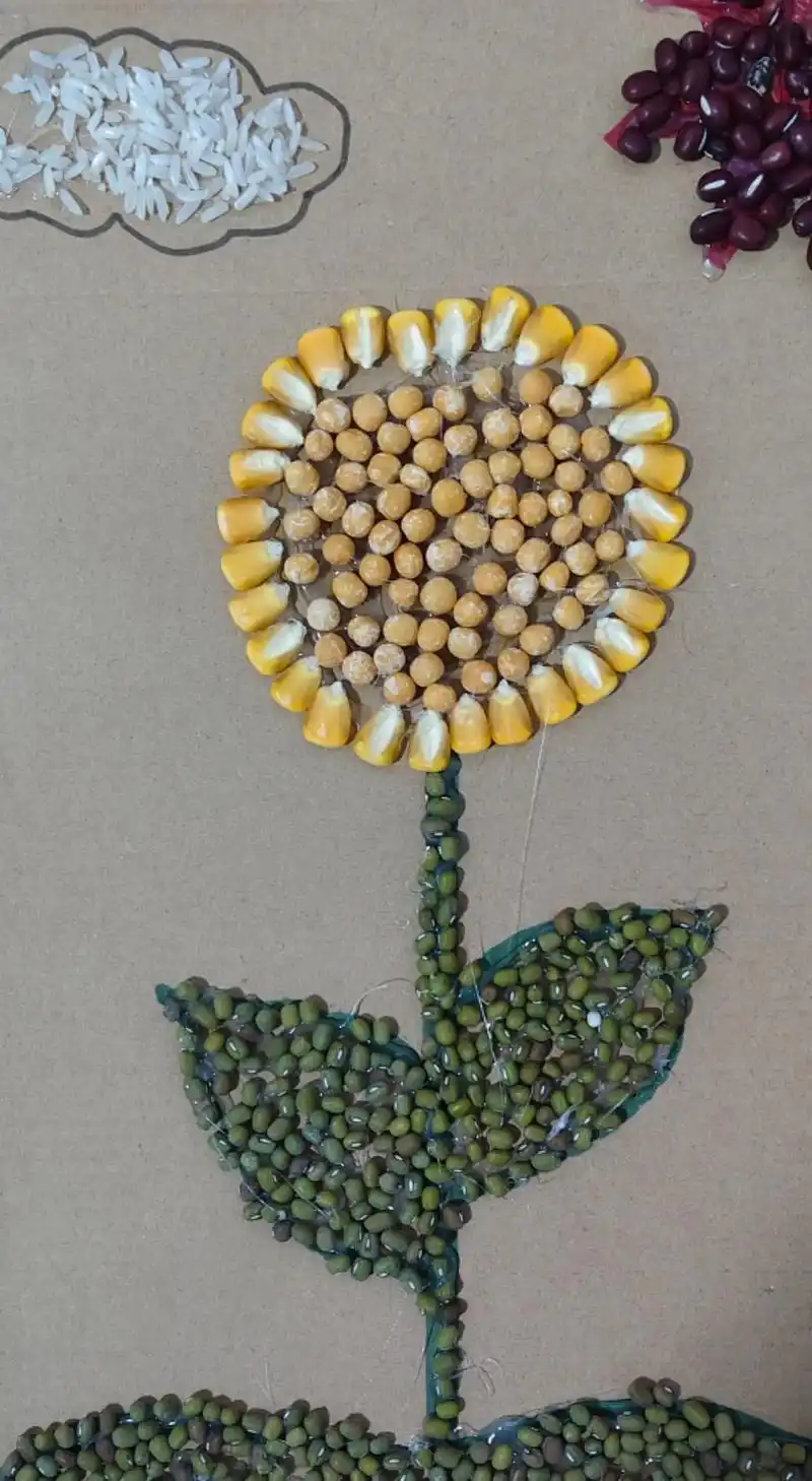 五谷杂粮手工粘贴画 五谷杂粮豆子画