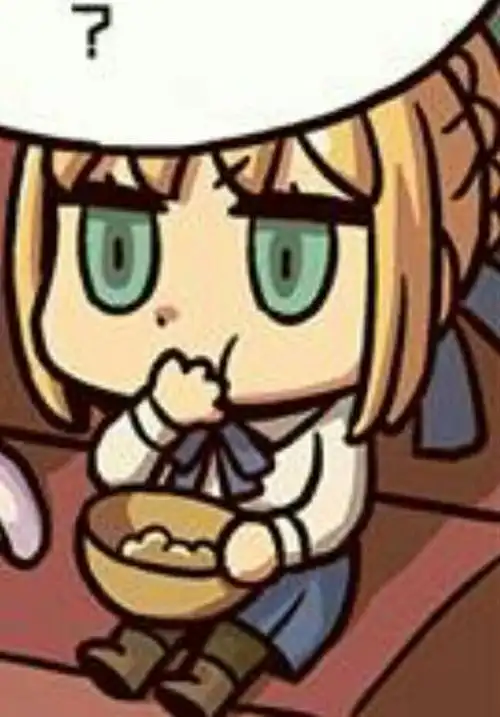 棉被王吃东西系列～懂的自然懂(滑稽)(很喜欢fgo官漫呆毛的画风)