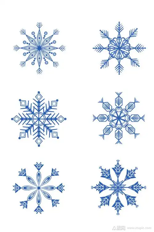 卡通雪花图案圣诞节矢量