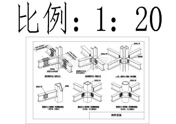 钢结构梁柱连接节点详图.共一张
