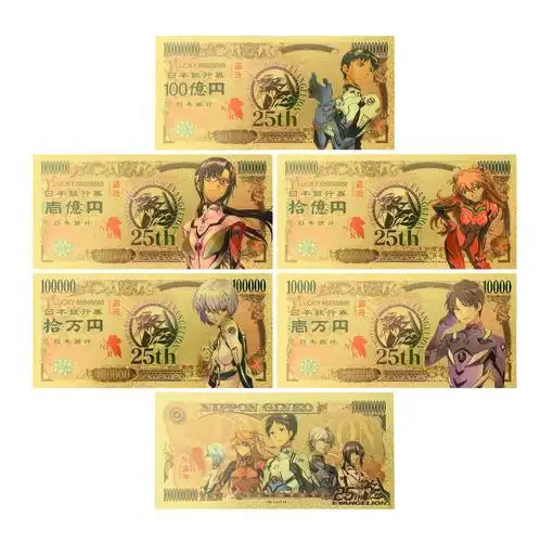 日本动画新世纪福音战士英文简称eva工艺礼品塑料金箔塑料纪念钞