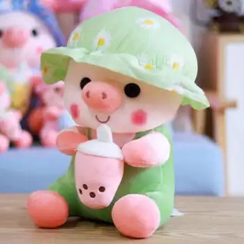 大号奶嘴猪猪儿童娃娃公仔玩偶毛绒抱靠枕女可爱品玩具绿色中号35厘米