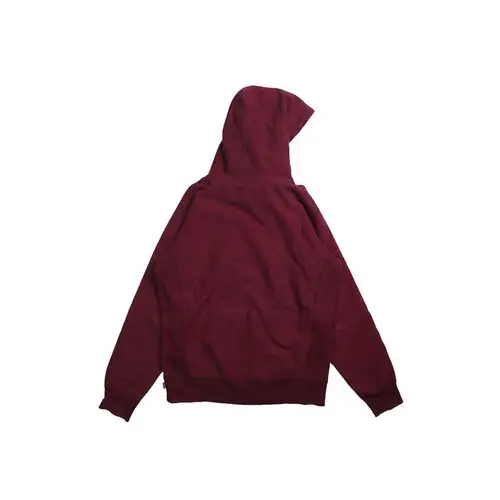 连帽衫_燎原supreme box logo pullover 11aw 酒红色纯色连帽卫衣