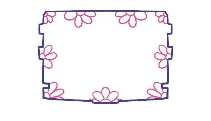 简笔画 > 美丽花边文本框