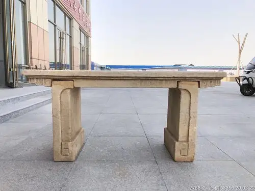 三体制汉白玉石案桌