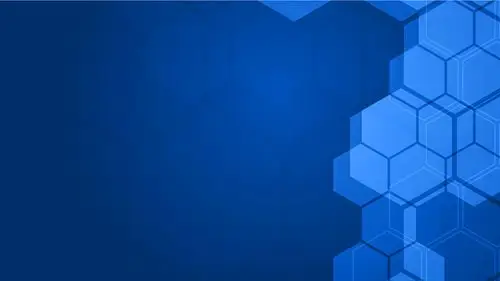 简约纹理蓝色渐变蜂巢图案蓝色名片背景
