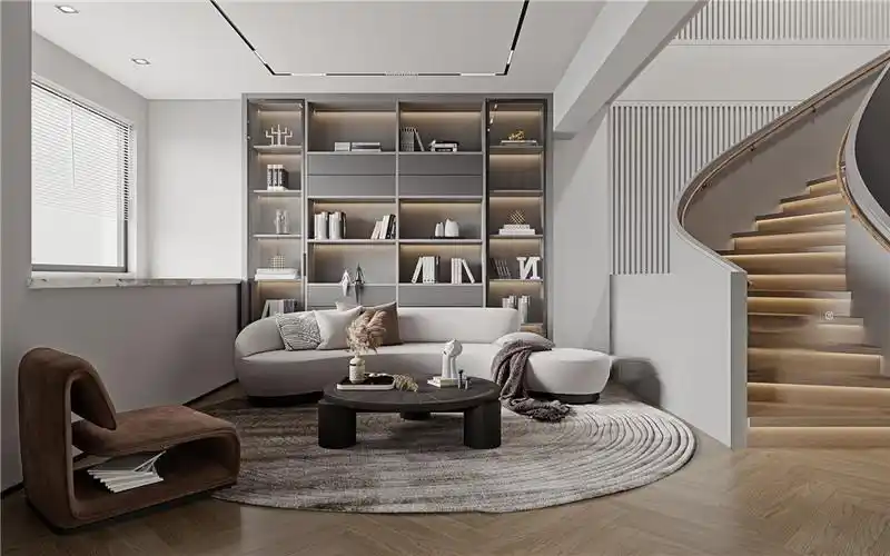 上海上海花城500平现代前卫风格别墅客厅装修效果图