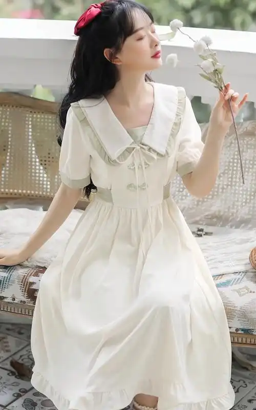 季节18-29岁:适用年龄收腰:腰型套头:衣门襟其他/other:图案仙女裙:裙