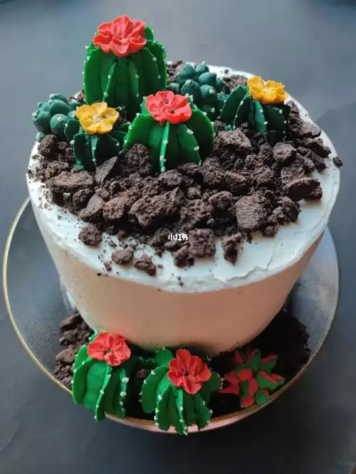 可爱多肉草莓蛋糕